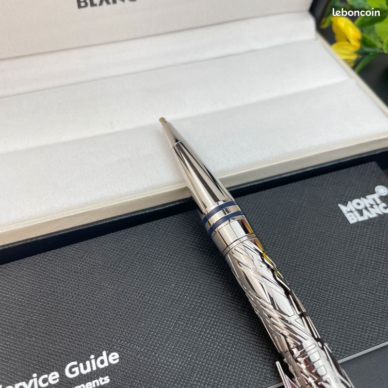 Stylo bille Montblanc Starwalker métal argenté gravé (image 5)