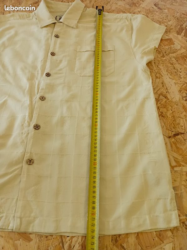 Chemise Vintage manches courtes, motifs ton sur ton, Jamaica Jaxx, 100% soie (image 8)