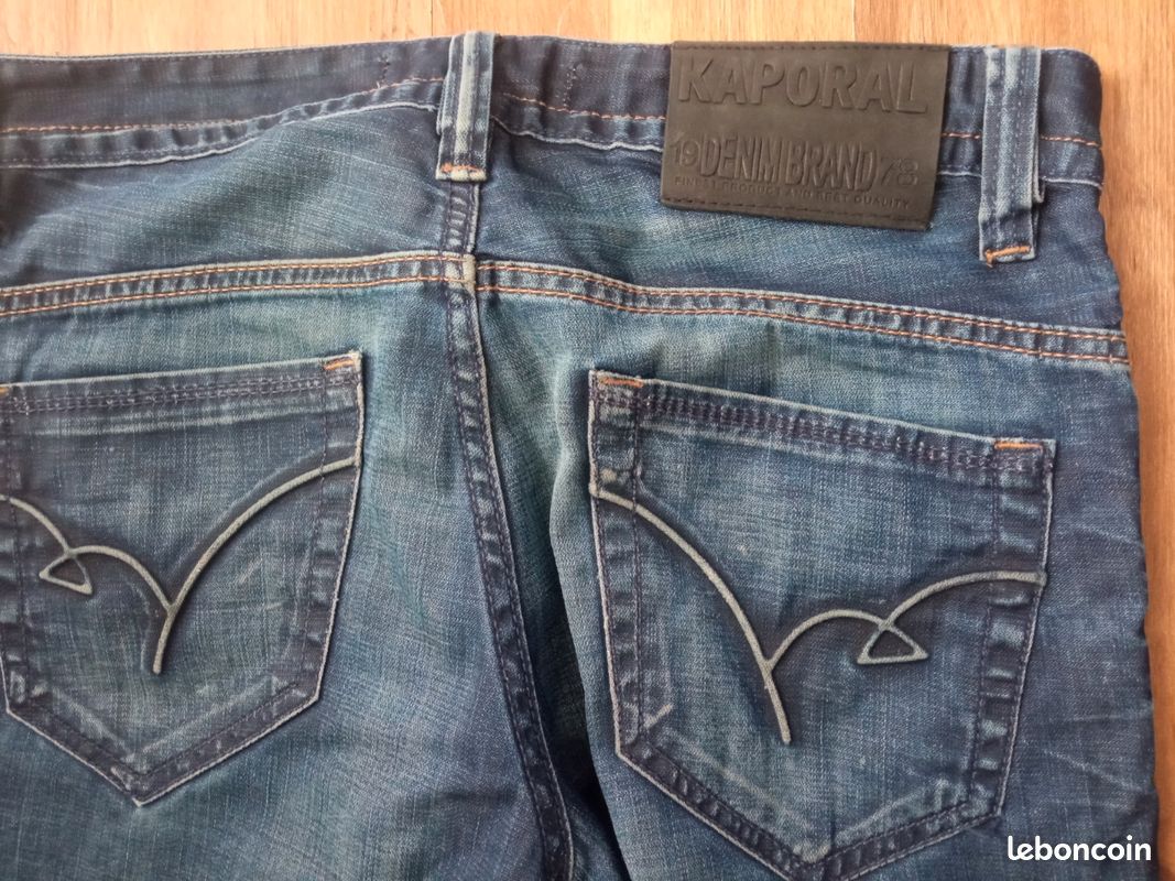 Kaporal jeans Marine foncé nuit bleu délavé demi slim taille us 28 K5 78 quality pantalon (image 3)