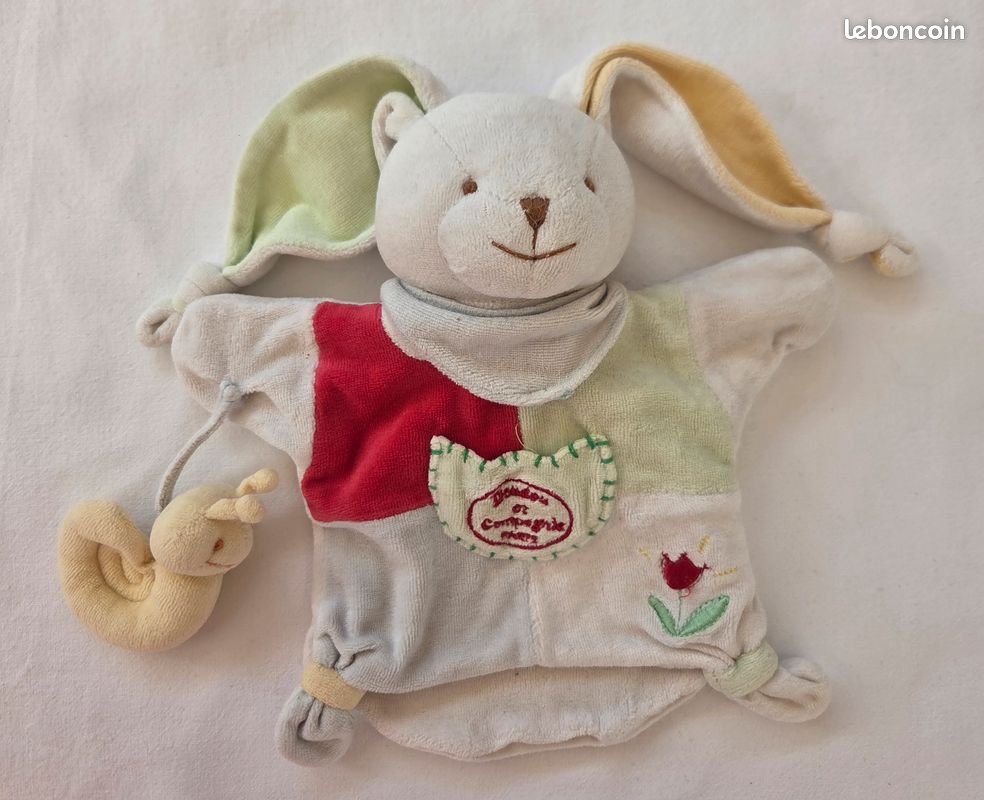 Doudou et compagnie marionnette Lapin Barnabe escargot - Tulipe (image 1)