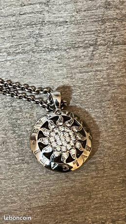 Pendentif Bulgari En Argent Massif 925 Avec Strass - Occasion, Voir Photos