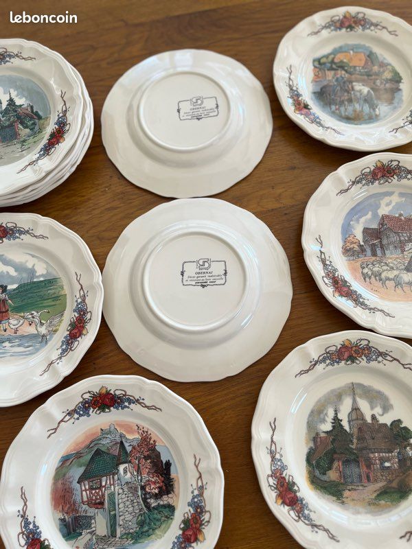 Assiettes plates,faïencerie Sarreguemines, modèle Obernai (image 3)