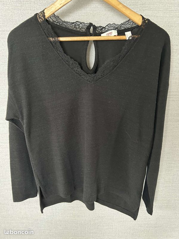 Pull noir de marque Esprit taille française M (image 4)