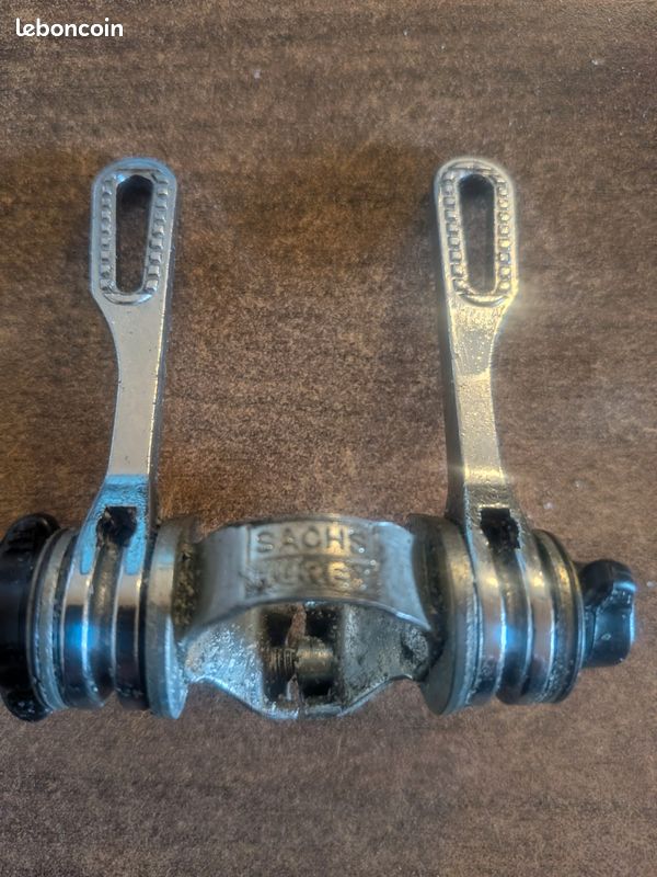 Paire De Manettes De Dérailleur Vintage HURET En Aluminium - Pour Vélo De Route/Course Ancien - Argenté - France