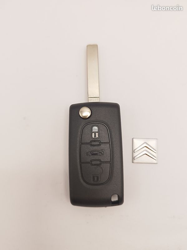 Coque Cle pour Citroën Berlingo C2 C3 C4 C4 C5 C6 Picasso Jumpy + Logo CE0523 (image 1)