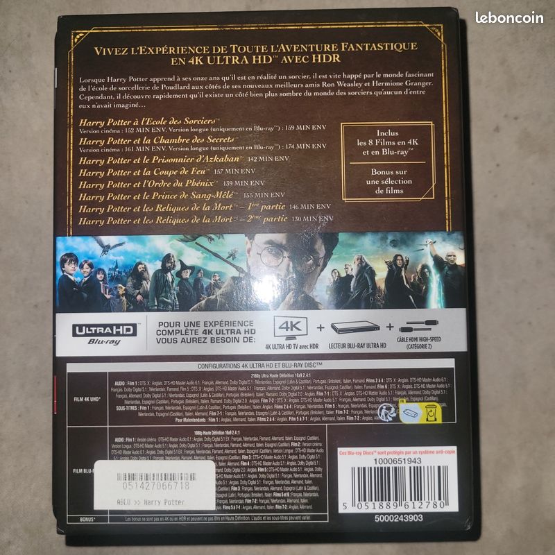 Harry Potter integrale 8 films coffret bluray 4k ultra HD (image 3)