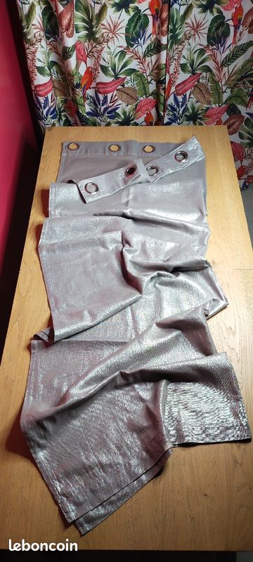 2 Rideaux gris métallisé à oeillets (image 7)