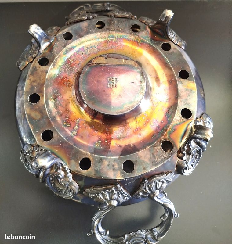 CHRISTOFLE - BEL ancien Chauffe-plat en métal argenté de style Louis XV EUR 59,99 - FR
