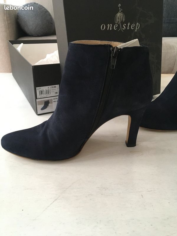 Bottines Lanilas One Step En Cuir Nubuck Noir - Taille 39 - Neuves Sans Boîte - Style Rock