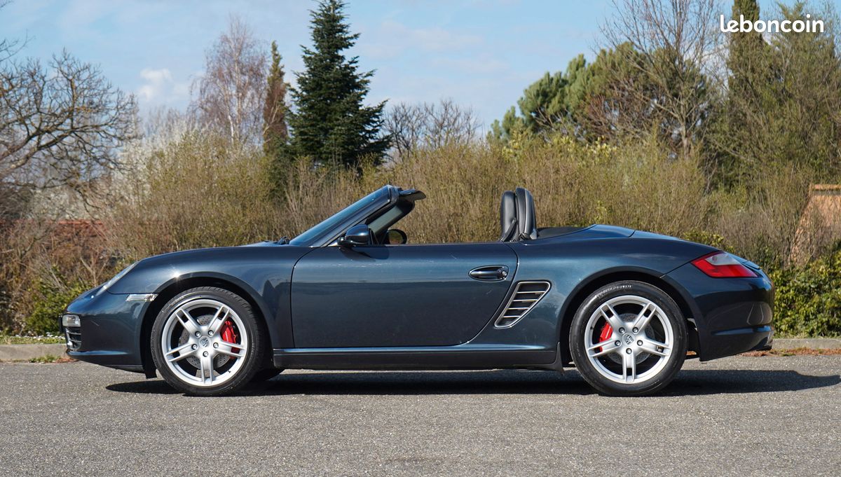 Porsche 987.1 Boxster S Gris Atlas Métallisé Intérieur Cuir Noir Capote noire Sièges Sport avec coques Phares Xénons (image 5)
