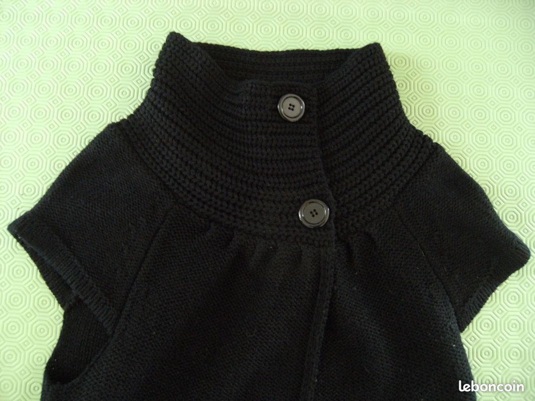 Gilet Long En Laine Noire MC PLANET - Taille 40 - Neuf Avec étiquettes - Haut De Gamme