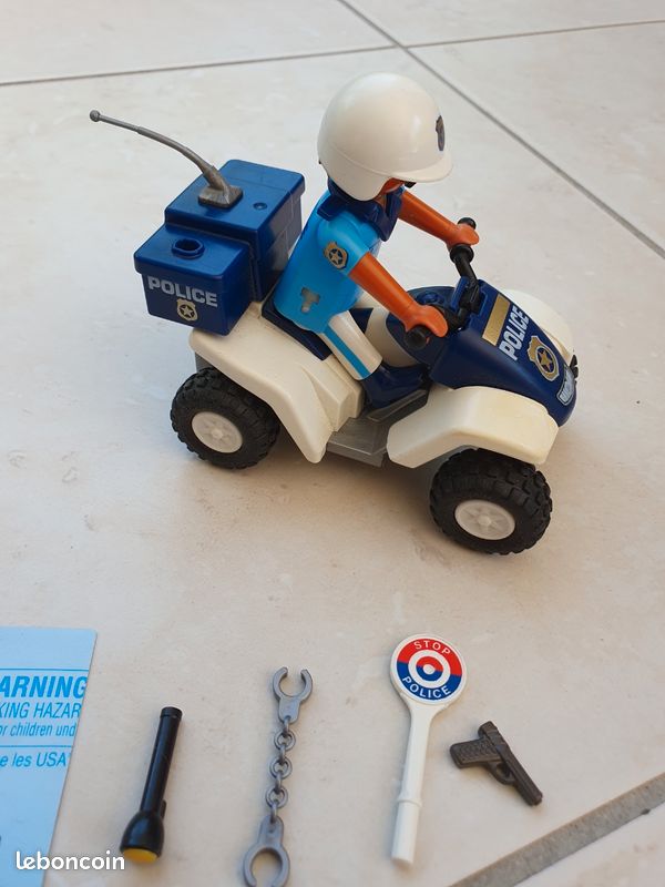 Playmobil City Action 3655 pas cher, Policier / Quad