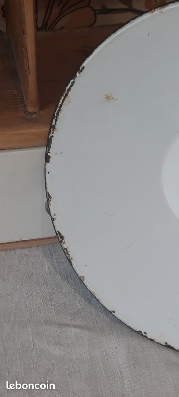 Abat-jour ancien en tôle émaillée Kaki (image 7)