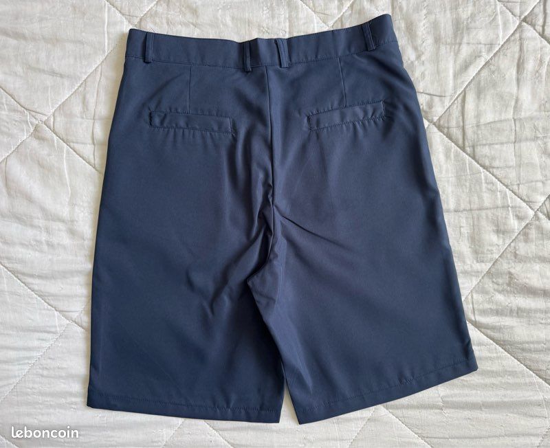 Short Chino Rowm Homme – Taille 40 – Bleu Marine – Plat Devant 9" Stretch