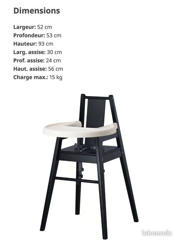 À VENDRE – IKEA BLÅMES structure chaise haute+tablette – Très bon état (image 2)