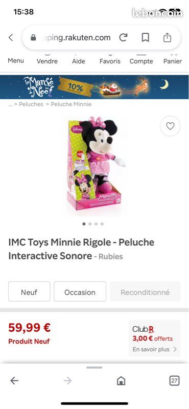 Minnie interactive RIGOLE quand on lui touche le ventre (très bon état) (image 5)
