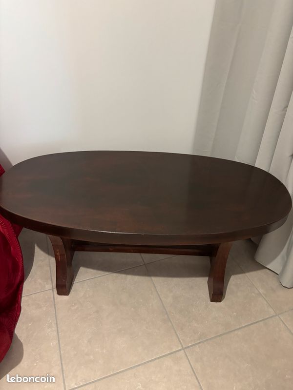 Table basse chêne brut (image 1)