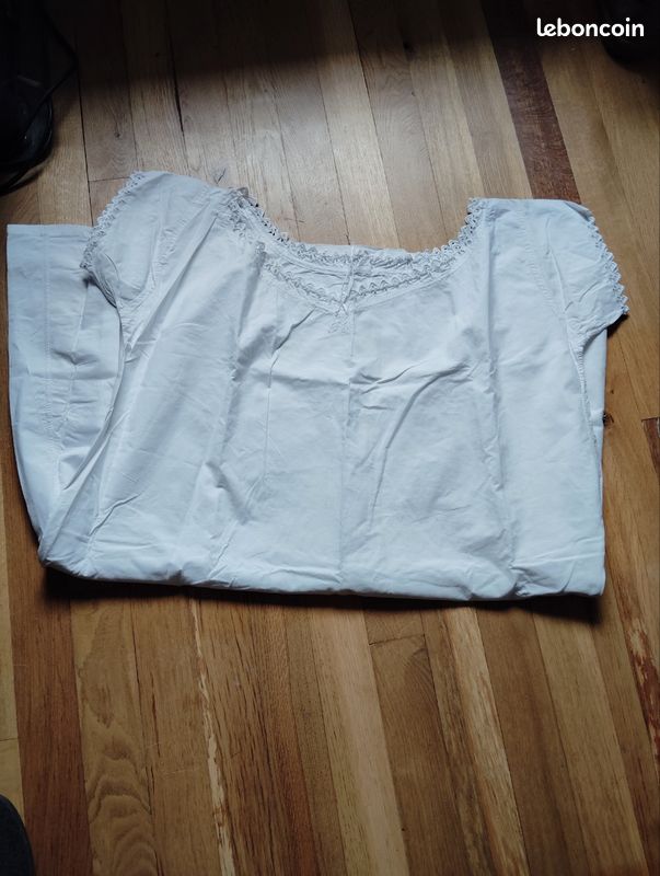 Lot De 3 Chemises Anciennes En Coton CB Initial - Taille M - Blanc - Sans Manches - Occasion Très Bon État