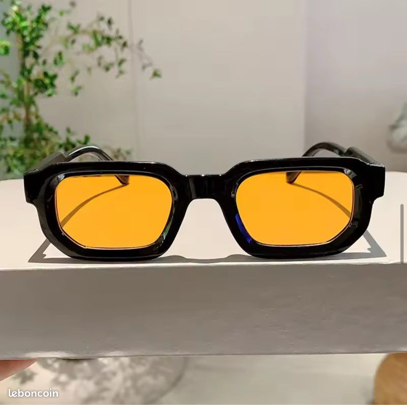 SEFIRST 4 Lunettes De Soleil Vintage Rectangulaires Noires - Protection UV400 Rétro Années 80 Homme Femme