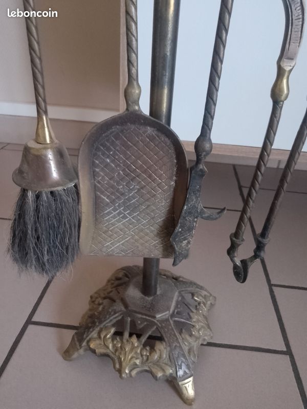 Serviteur de cheminée ancien complet (image 3)