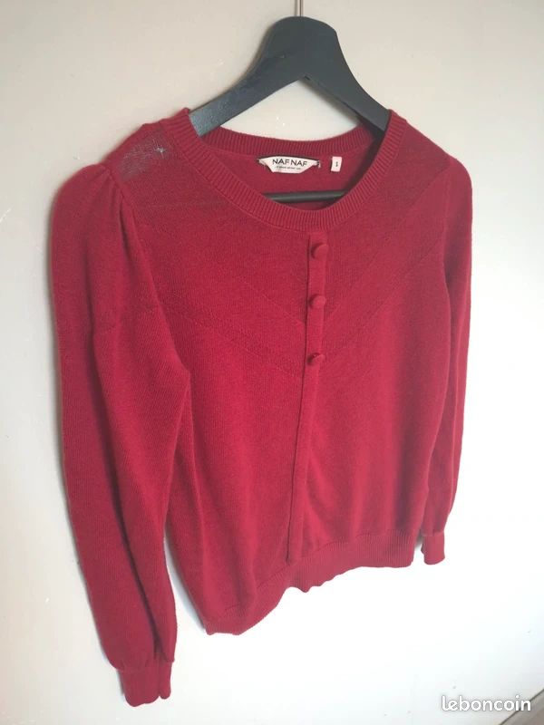 Pull Fin Femme Naf Naf - Taille S - Gris Foncé - Occasion Très Bon état