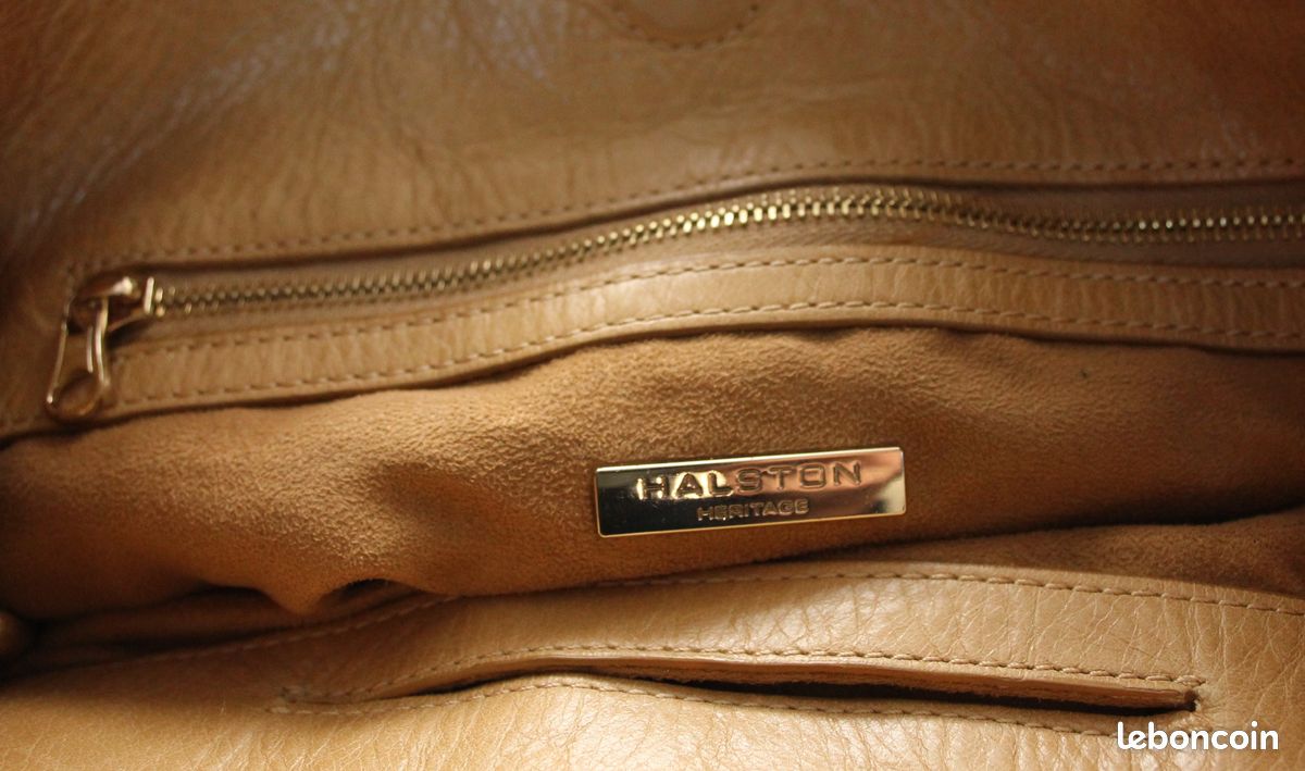 Sac Bandoulière Halston Heritage En Cuir - Couleur Blanc Et Tan - Neuf Avec étiquettes