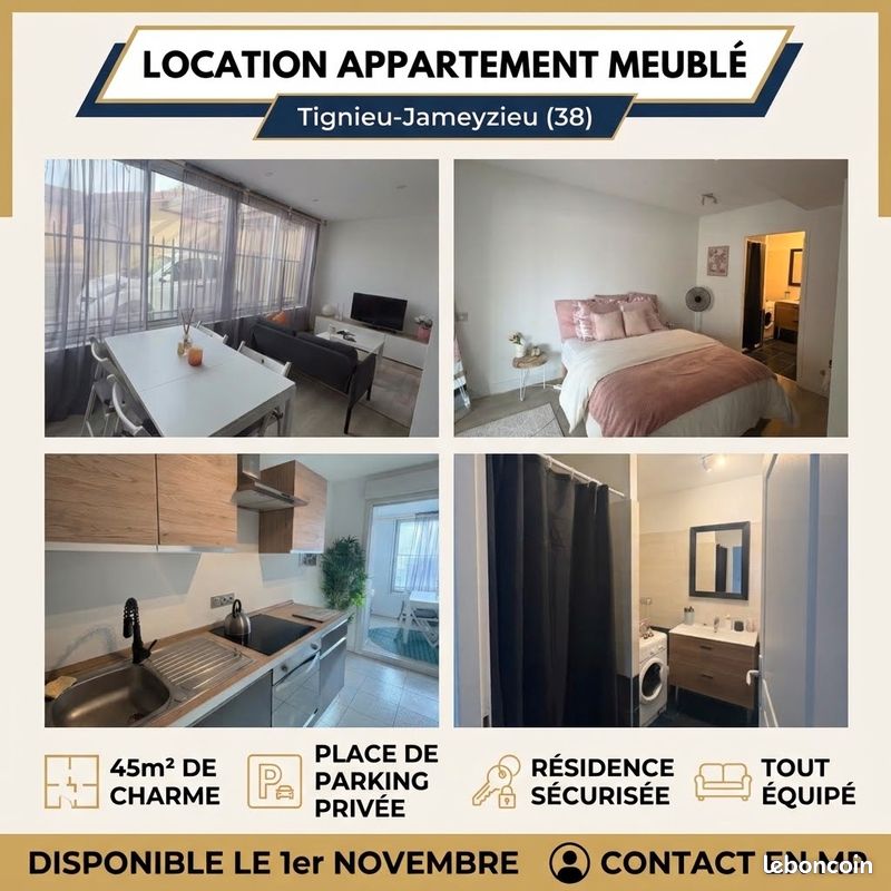 Appartement meublé · à Tignieu-Jameyzieu · 700 €/mois