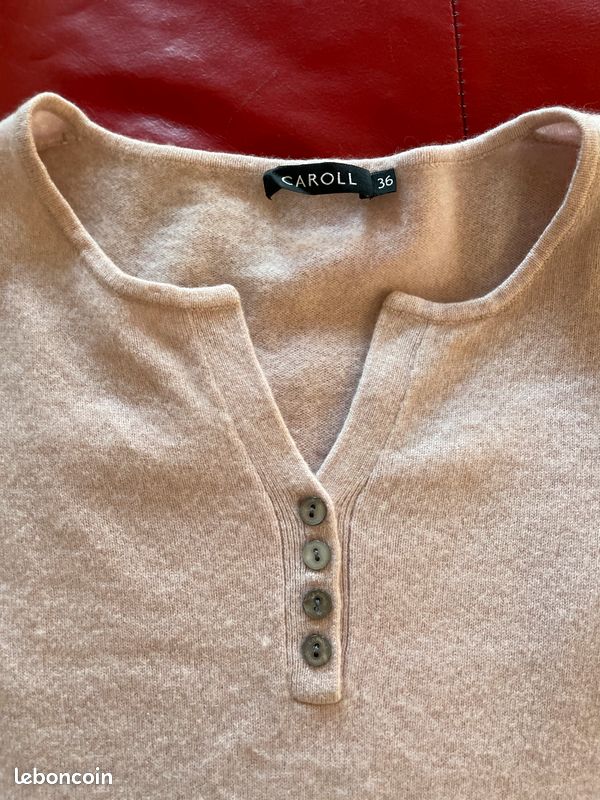 Pull rose mauve laine CAROLL 36 (image 2)