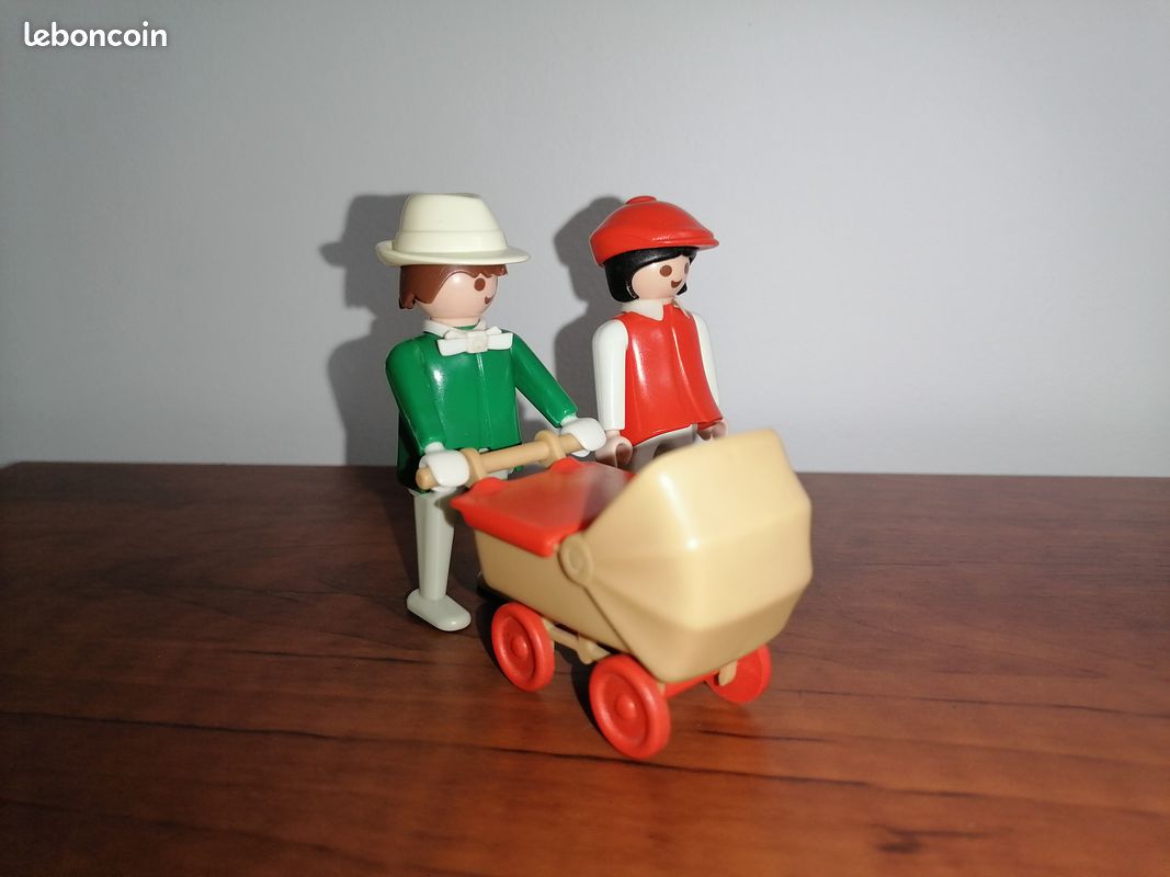 Lot De Pièces Playmobil Anciennes (Vintage) - Pour Set 3592 "Parents & Bébé" Avec Poussette - Occasion