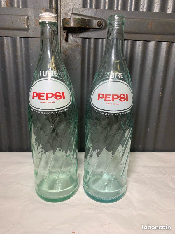 Bouteille Ancienne En Verre PEPSI-COLA 1 Litre - Original Vintage
