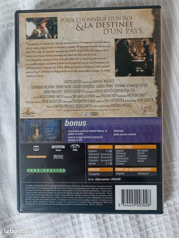 DVD l'homme au masque de fer (image 3)