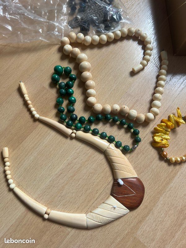 Pendentif Collier Vintage Plaqué Or Avec Perle Poire Beige Nacré - Poinçonné - Occasion
