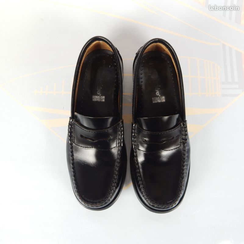 Vintage Rubivo 38 mocassins low boot black leather cuir noir segs fashionable (image 4)