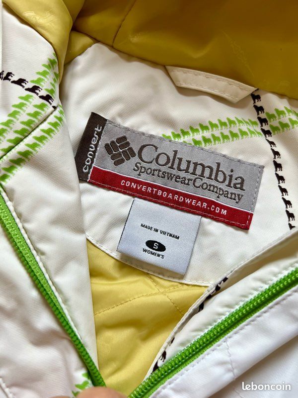 Veste de ski femme blanche à motifs Columbia Sport Plein air