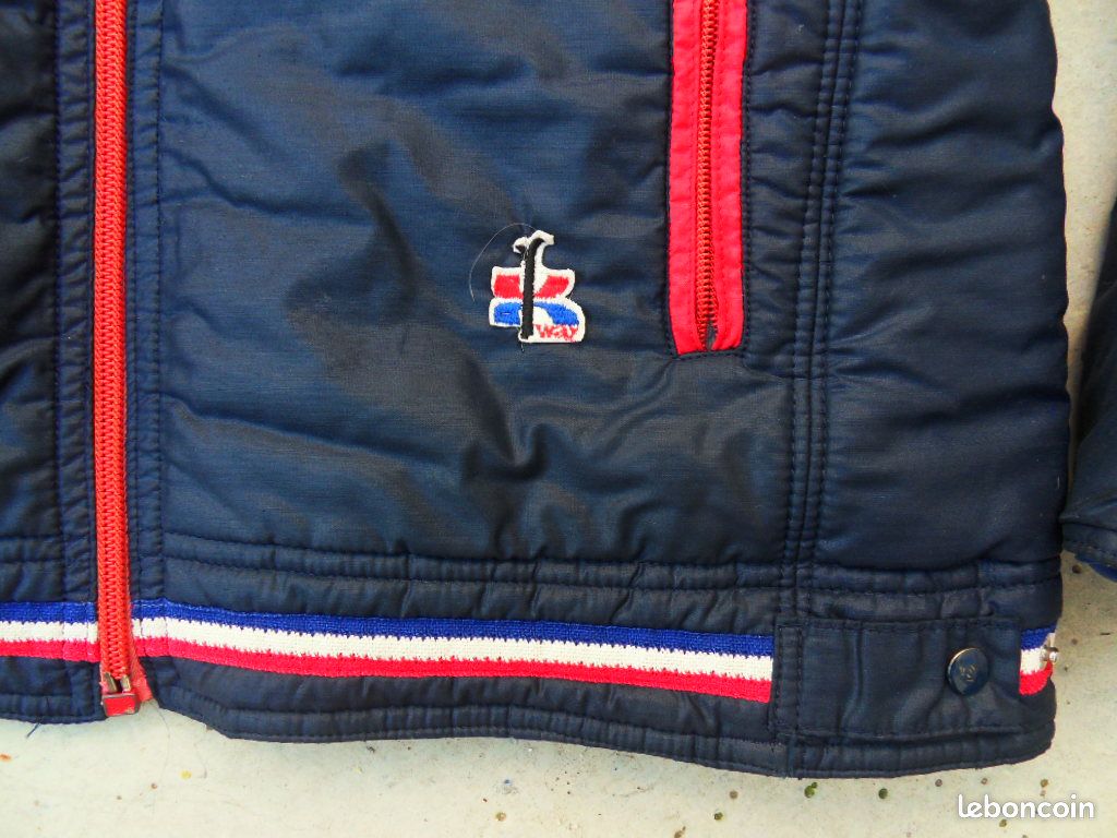 Blouson Doudoune Vintage K-Way École Ski Français Années 80 - Made In France