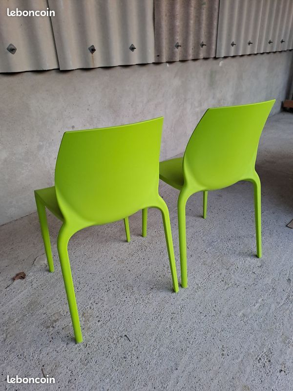 Lot de 2 chaises design polycarbonate vert acidulé HIDRA BONTEMPI CASA (image 3)