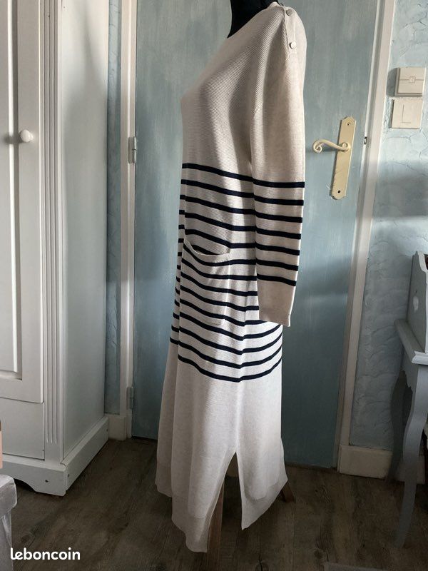 Robe Pull D'hiver Promod - Taille 38/40 - Marron - Occasion En Très Bon état