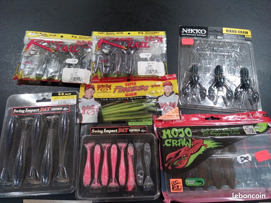 Gros Lot Leurres Pêche Assortis - KVD, Blaze, Flash X, HAVOC, Powerbait - Neuf