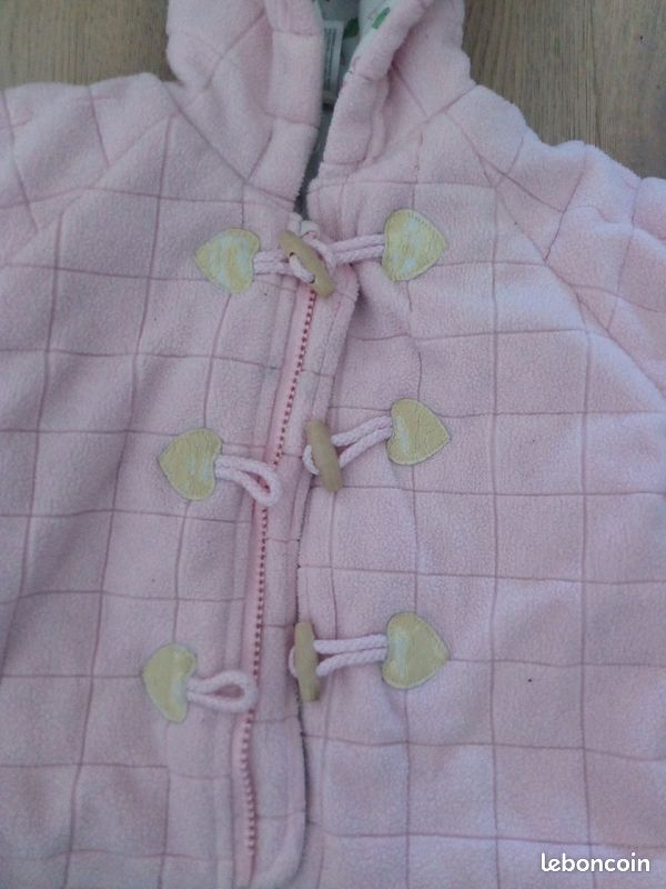 Manteau polaire épaisse 12 mois, 1 ans rose (image 2)