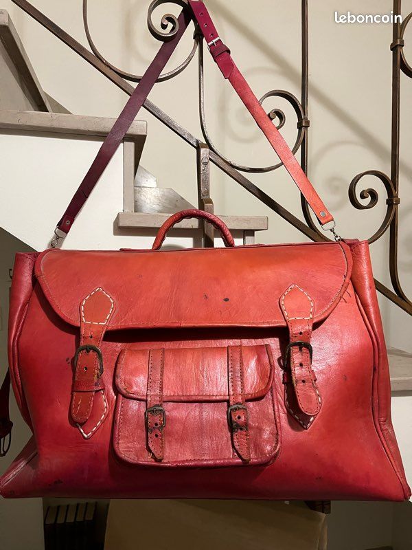 Sac Week-end Roebuck Années 90 - Sac De Voyage Rouge étoilé - Occasion
