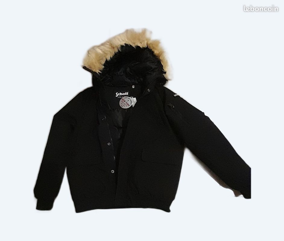 Blouson SCHOTT NYC Keyburn Homme - Style Snorkel Avec Fourrure Synthétique