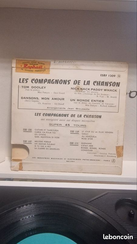 Les compagnons de la chanson - vinyle 45t (image 2)