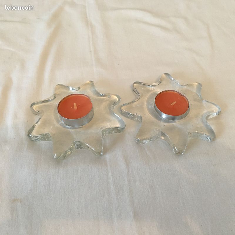 2 Supports bougies plats en forme d'étoile (image 4)