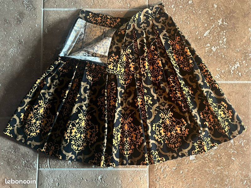 Jupe Les Olivades Taille 40 - Occasion Très Bon état, Style évasé Jaune Et Noir