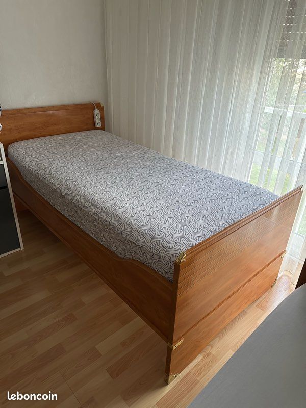 Lot de 2 lits 1 place Gautier en bois massif (image 2)