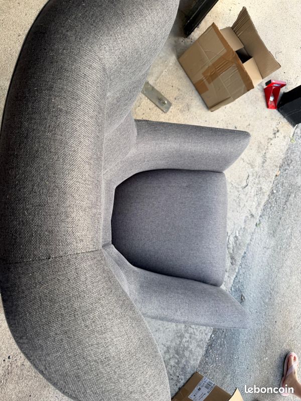 Fauteuil Victoria Gris Anthracite Style Scandinave – Quasi Neuf (image 2)