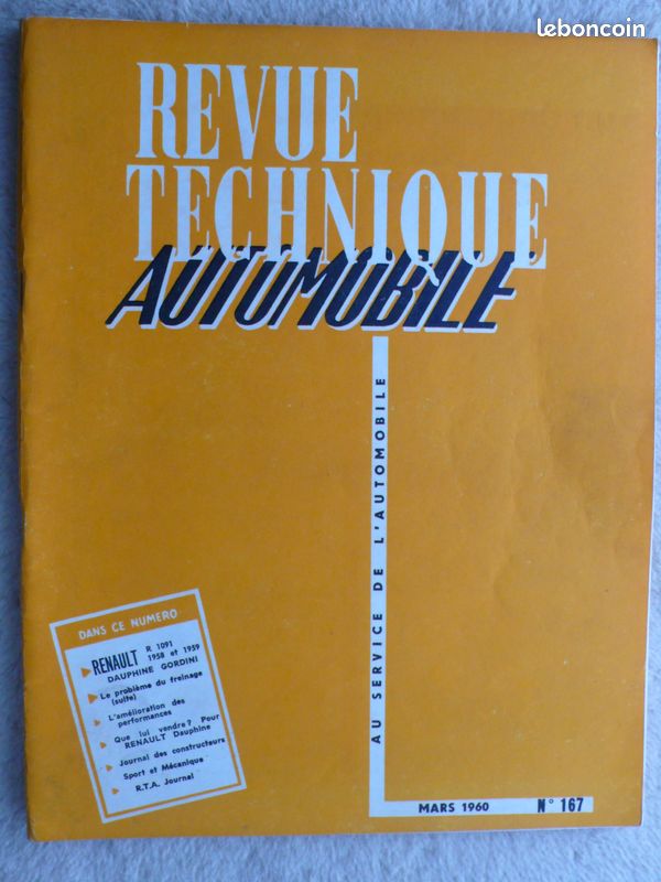 Revue Technique Automobile Dauphine Gordini (image 1)