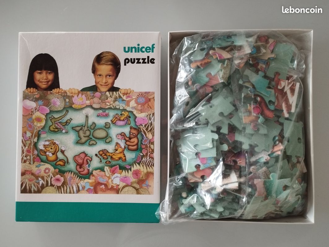 Puzzle Vintage Unicef "Fête à L'Orange", 204 Pièces, 53 X 38 Cm, Années 70/80