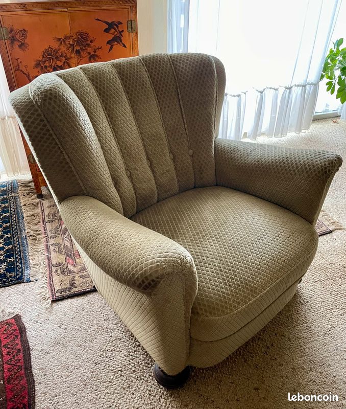 Canapé + 2 fauteuils vintage (image 5)