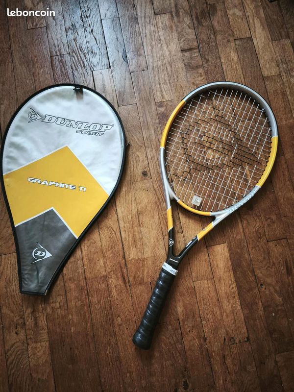 Raquette tennis Dunlop Sport Graphite TI – neuve 300g, cordage Dunlop titanium, manche 2 - Sport & Plein air